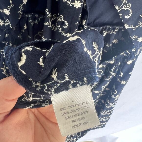 Francesca’s Sophia Tie Back Embroidered Mini Dress Size Large - Picture 9 of 9